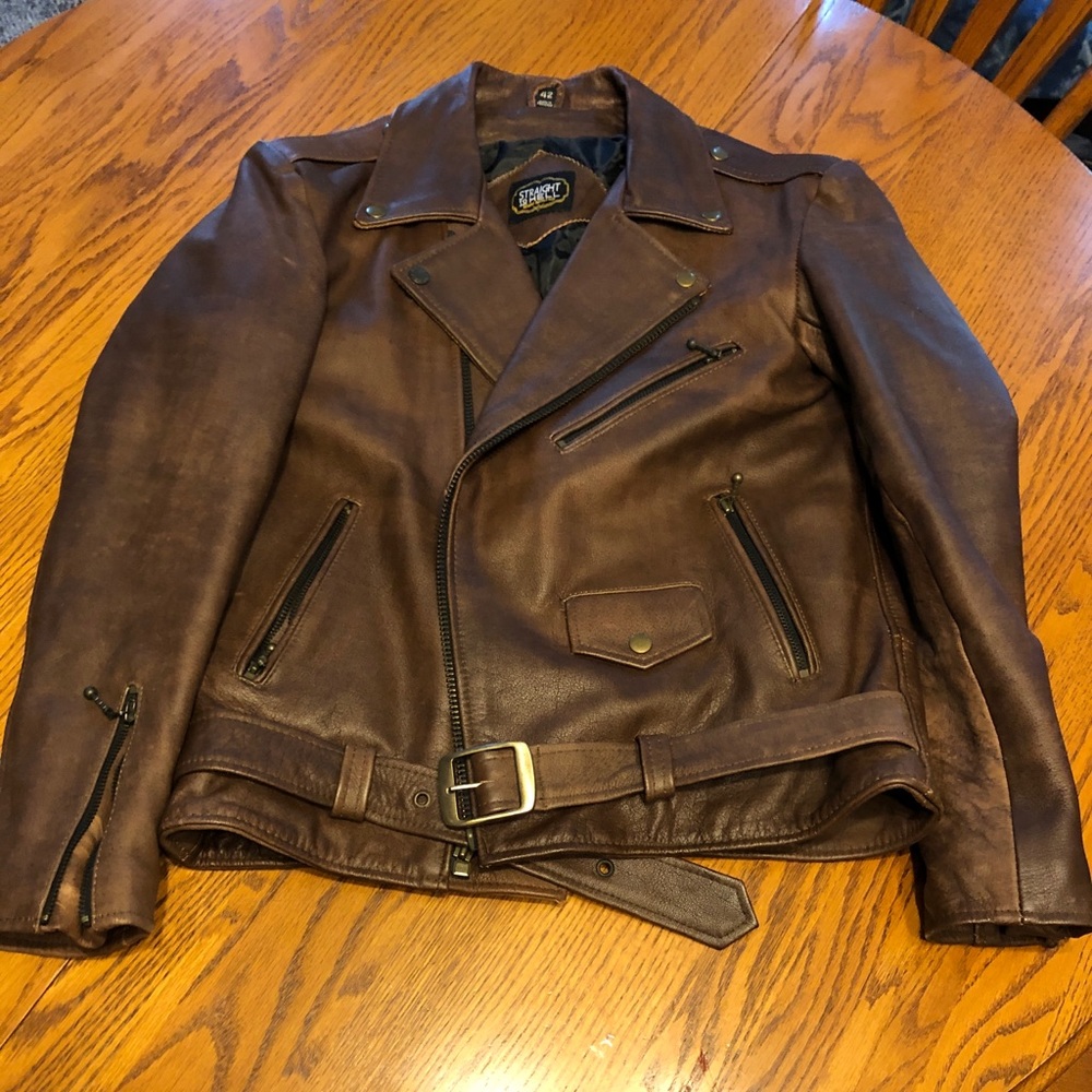 Straight to Hell Men’s Commando Leather Jacket 42